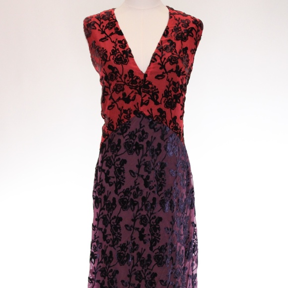 Marian Moscone - Velvet Slip Dress - Size 10 - Picture 3 of 9